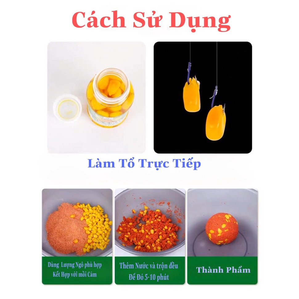 Mồi Câu Cá , Mồi Câu Ngô Tươi Ủ Hương Liệu cao cấp , Chuyên Dụng Siêu Nhậy