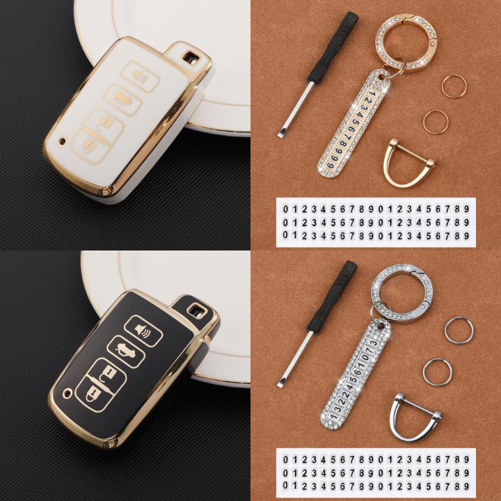 Bao Da, Vỏ Bảo Vệ, Ốp Chìa Khóa, Bọc Chìa Khóa Cao Cấp Dùng Cho Xe Ô Tô Toyota Altis Camry Highlander Mẫu Cũ