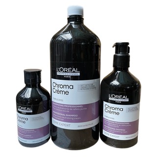 Dầu gội tím khử vàng cực mạnh L'oreal Professionnel Chroma Crème Purple Dyes Shampoo 1500ml