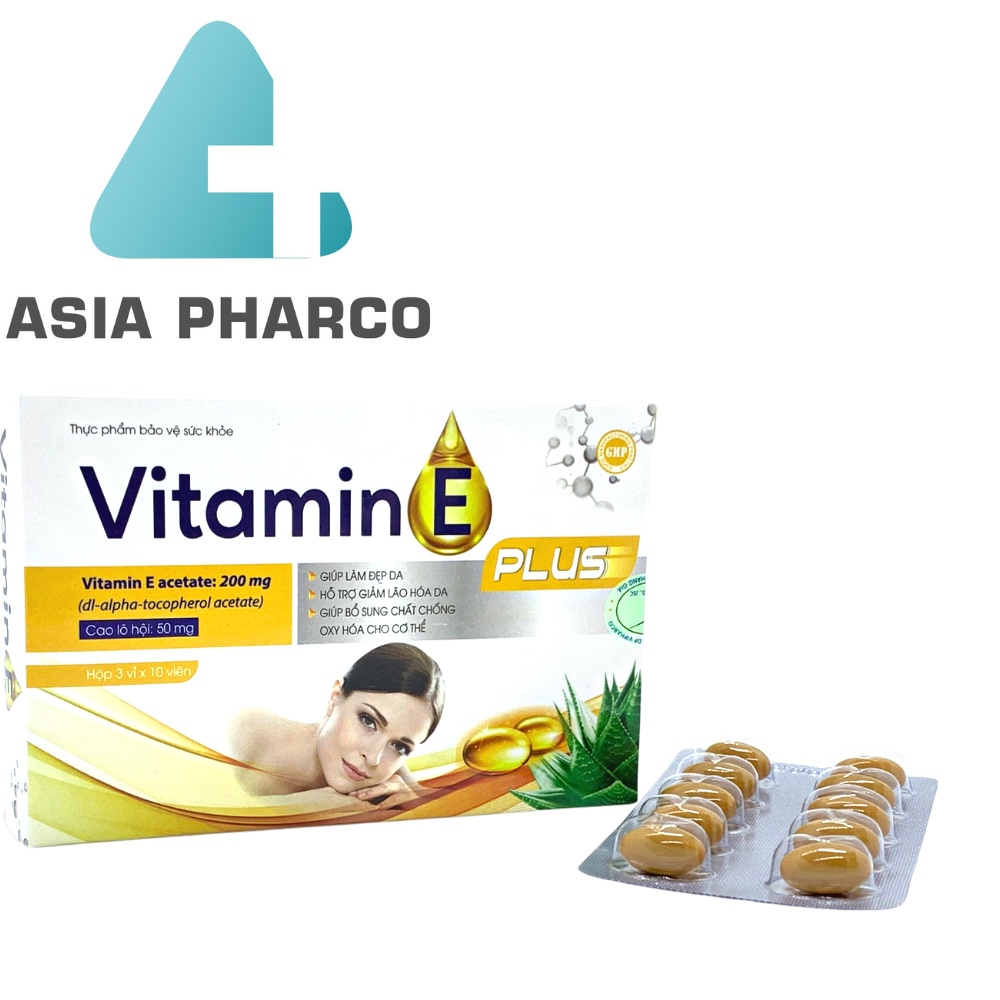 vitamin E Plus -  giúp làm đẹp da, giảm lão hóa da, bổ sung chất chống oxy hóa cho cơ thể
