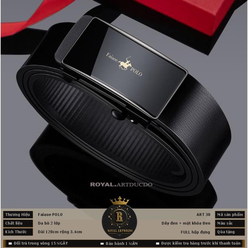 Thắt lưng nam cao cấp FaiaoePOLO , dây nịt nam da bò ROYAL.ARTDUCDO - ART30 *