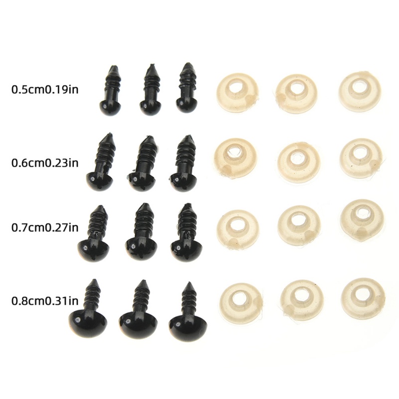 Set 100 Mắt Nhựa Màu Đen Dễ Thương Dùng Để Làm Búp Bê