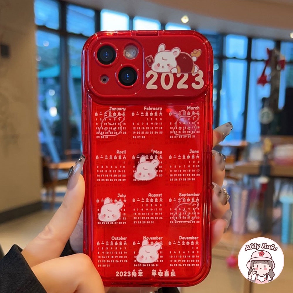 Ốp Điện Thoại TPU Mềm Tích Hợp Gương Trang Điểm Năm Mới Cho IPhone 14 Pro Max 11 7Plus 13 12 11 Pro Max X XS