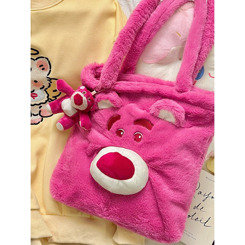 Disney Ba Lô Lông Xù Kiểu Hoạt Hình Gấu / Dâu Tây Đáng Yêu Cho Nữ