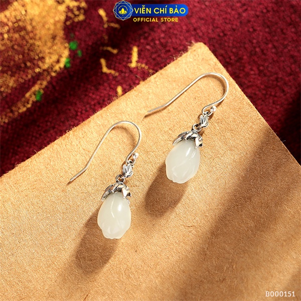 Bông tai hoa ngọ c lan chất liệu bạc Thái 925 thời trang phụ kiện trang sức nữ Viễn Chí Bảo B000151