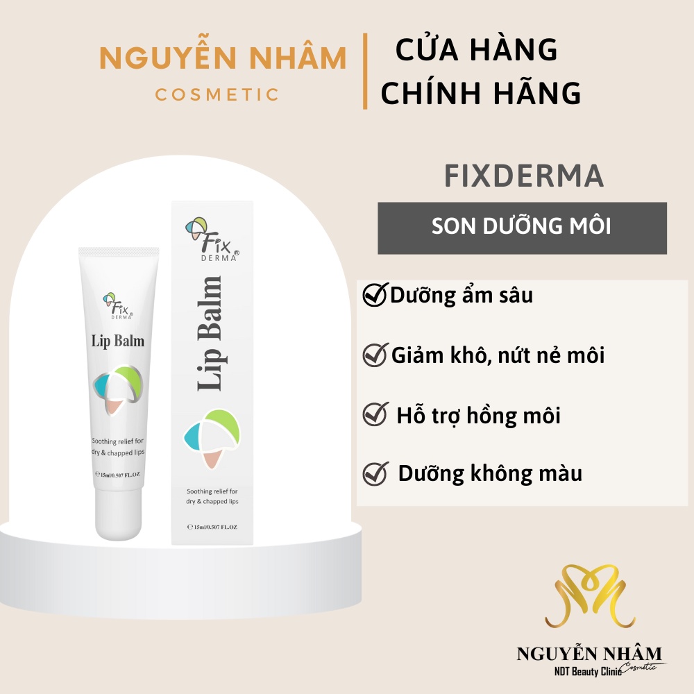Son Dưỡng Môi Mềm Mượt Chống Khô Và Nứt Nẻ Chứa Vitamin E, C Fixderma LIP BALM – 15ml