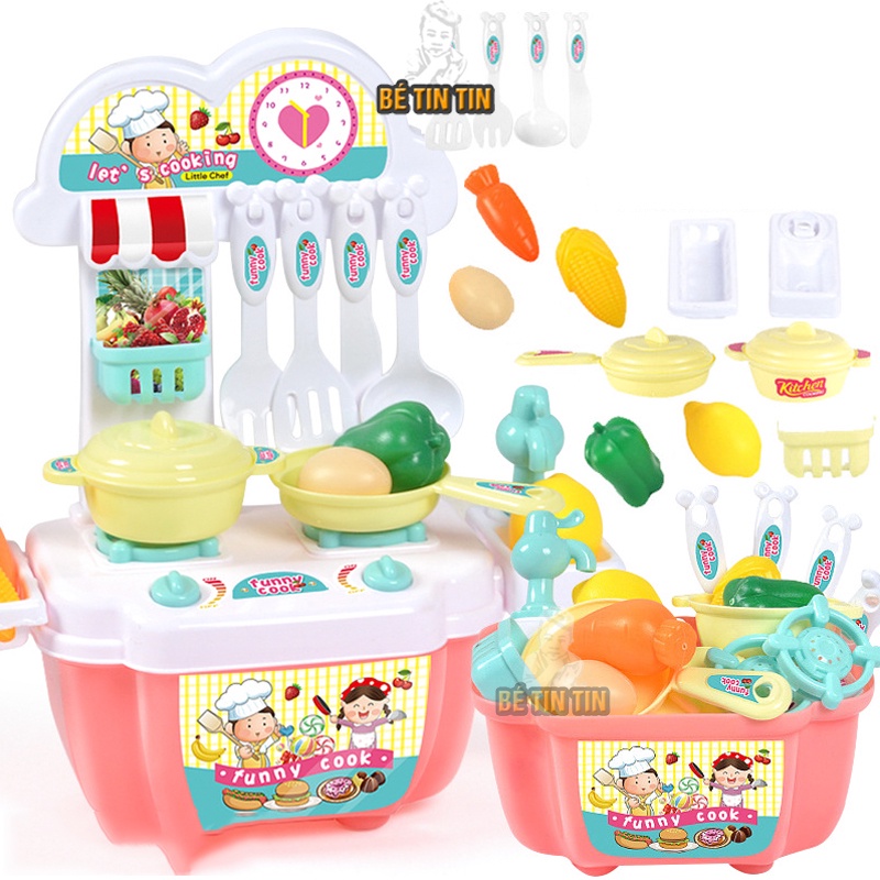 BỘ ĐỒ CHƠI NẤU ĂN, ĐỒ CHƠI NHÀ BẾP CHO BÉ, NHỰA NGUYÊN SINH, AN TOÀN