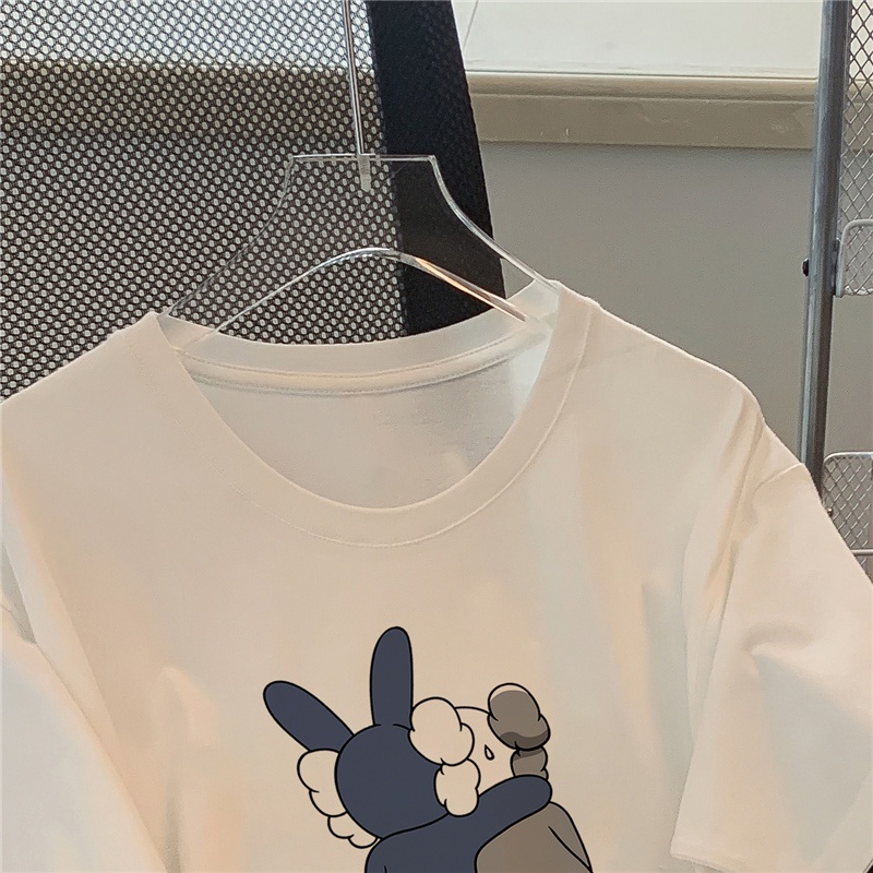 NRVP Áo thun 100% cotton tay ngắn dáng rộng thời trang