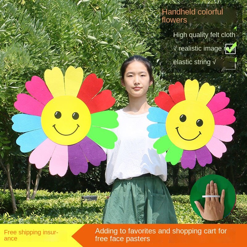 Vòng Nhẫn Hình Hoa Hướng Dương Mặt Cười Nhiều Màu Sắc Dùng Biểu Diễn Nhảy Múa / Tập Thể Dục Tại Nhà / Trình Diễ