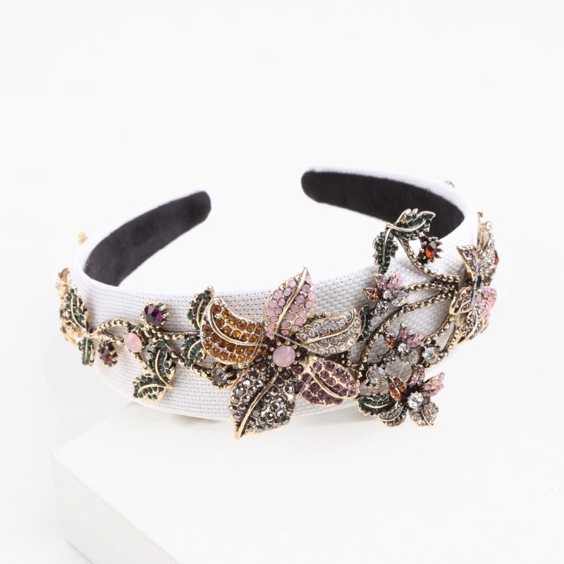 Flgo Băng Đô Cài Tóc Bản Rộng Đính Đá Thời Trang Sang Trọng