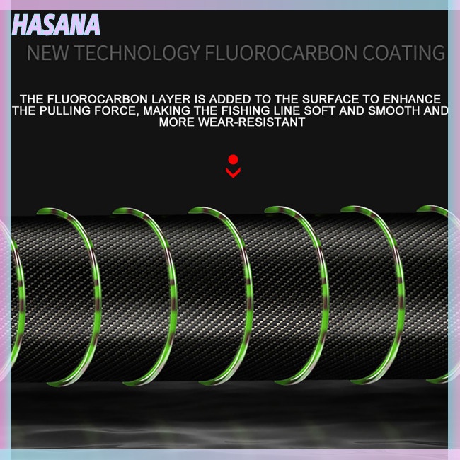 Dây Cước Câu Cá Siêu Bền HASANA 500m Thay Đổi Màu Sắc