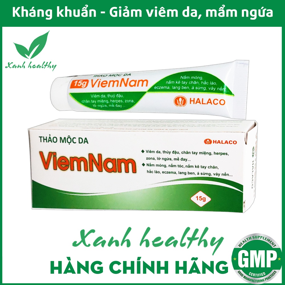 Thảo Mộc Da ViemNam - kem bôi giảm nấm mẩn ngứa, thủy đậu, zona, chân tay miệng, nấm ngoài da hiệu quả - Tuýp 15g