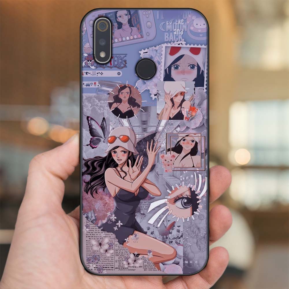 Ốp lưng Realme 3, 3 Pro viền đen in hình Nico Robin One Piece Đảo Hải Tặc