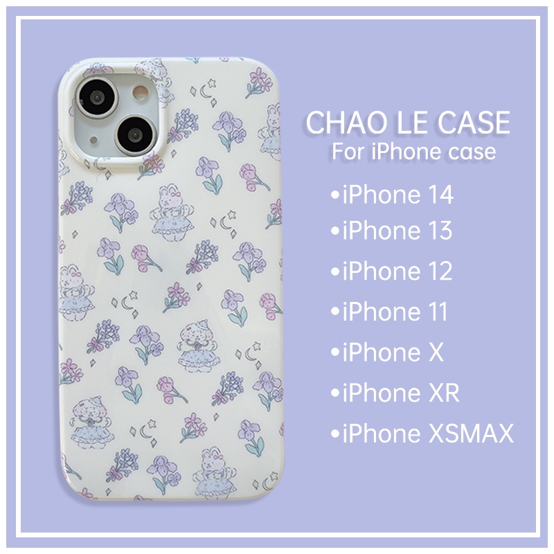Ốp thỏ chống sốc cho iphone 14 pro 13 pro max khung TPU chống vỡ iphone 12 pro 11 xs max xr x/xs váy thỏ ốp điện thoại in hình dễ thương