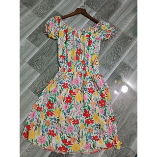 đầm hoa lụa mặc nhà