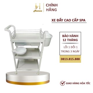 Xe đẩy nhựa 3 tầng mẫu mới cao cấp siêu bền, Dùng trong Spa - TMV