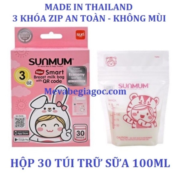 Túi trữ sữa Sunmum 100ml - 150ml - 250ml (Sản xuất tại Thái Lan)