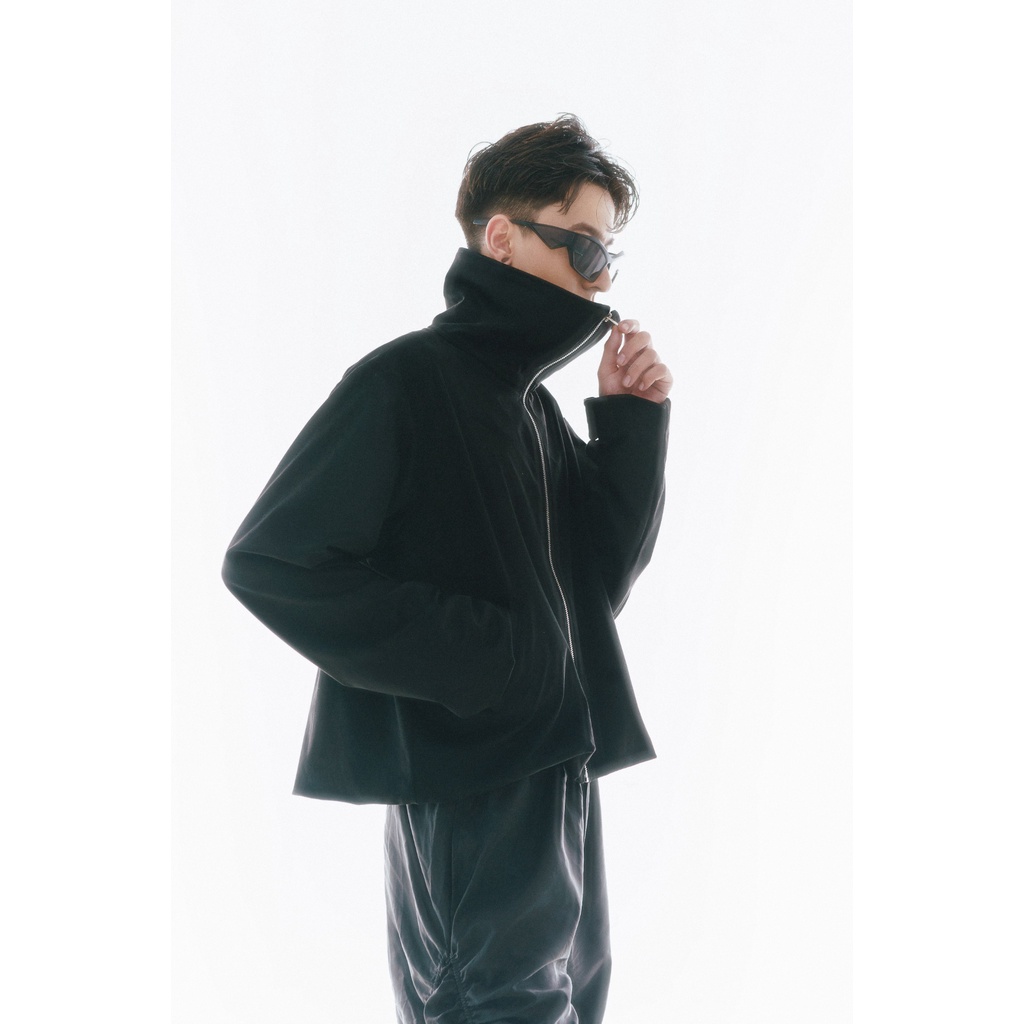 Áo khoác da lộn T3E - màu đen