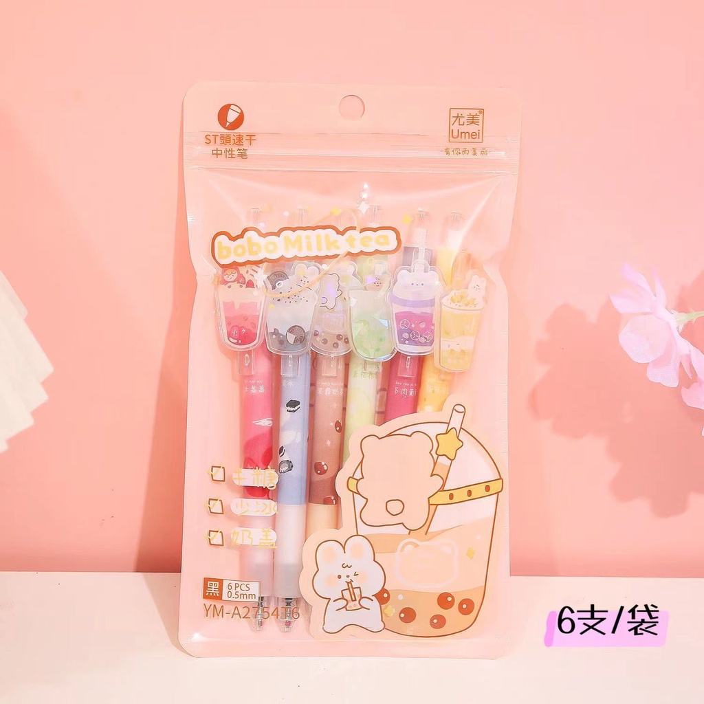 Bút Mực Gel Ngòi 0.5Mm Họa Tiết Phô Mai Hoạt Hình Dễ Thương Cho Học Sinh