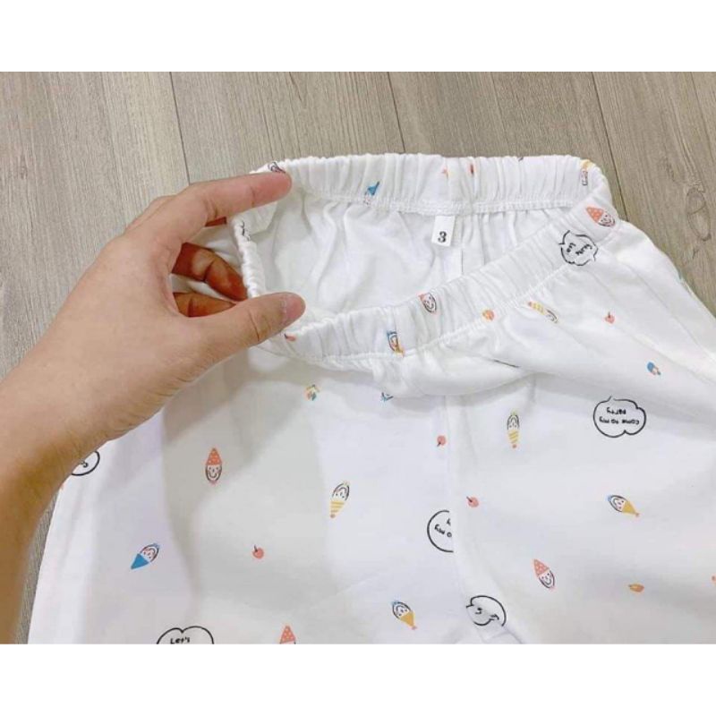 BỘ PIZAMA THỎ TRẮNG IN HỌA TIẾT XINH XĂN CHO BÉ