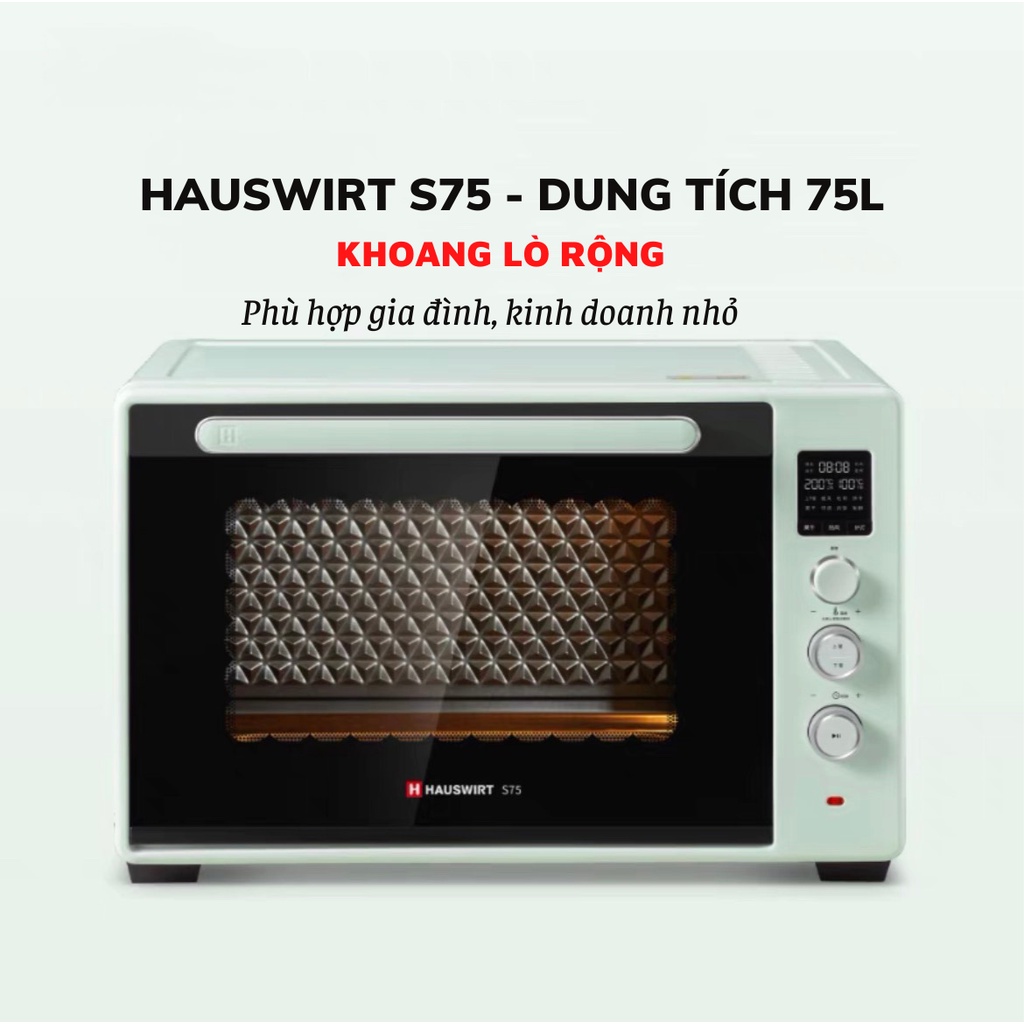 Lò nướng Hauswirt S75 dung tích 75lit nhiều cải tiến phù hợp dùng gia đình, kinh doanh online