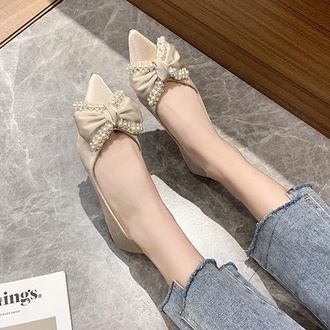 Giày Búp Bê Mũi Nhọn Đế Mềm Đính Nơ Thời Trang Xuân Thu 2022 Cho Nữ