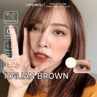 Kính áp tròng cận 6 tháng LENS XOẮN lens tây nâu ánh xanh B.S.COR ITALIAN BROWN