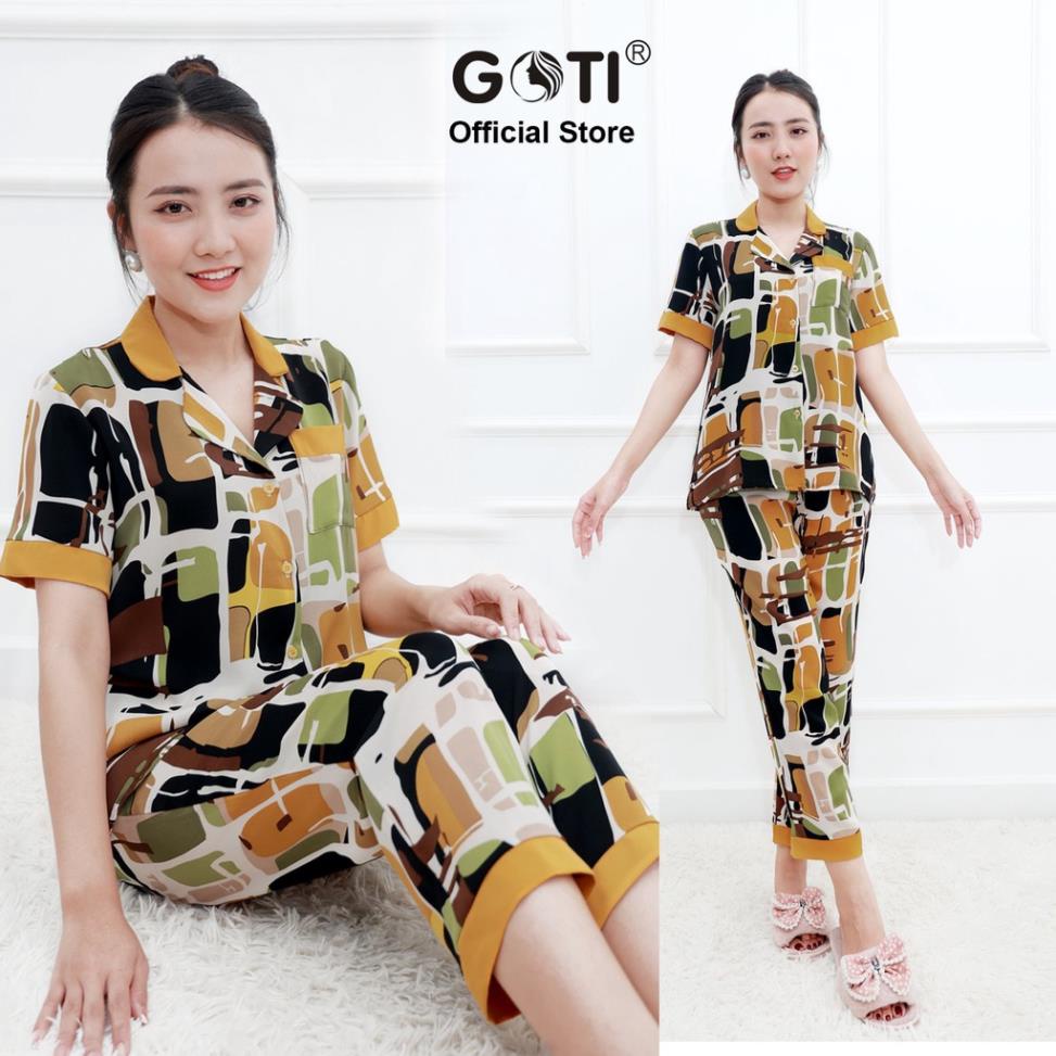 Đồ Bộ Trung Niên Nữ Pijama Chất Lụa Cao Cấp Tay Ngắn Phối Nẹp Siêu Mát Mặc Xuân Hè Thoải Mái Bigsize 3357 3358