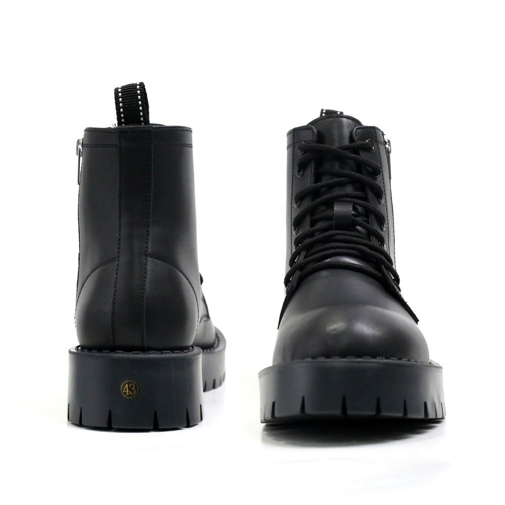 Giày Combat Boot nam nữ StarLord SL1111 màu đen da cao cấp