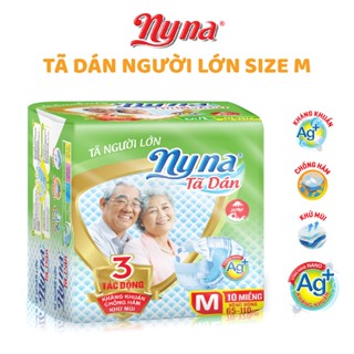 Tã dán người già/bệnh NYNA size M 10 miếng siêu mỏng bỉm/tả siêu thấm chống hăm khử mùi
