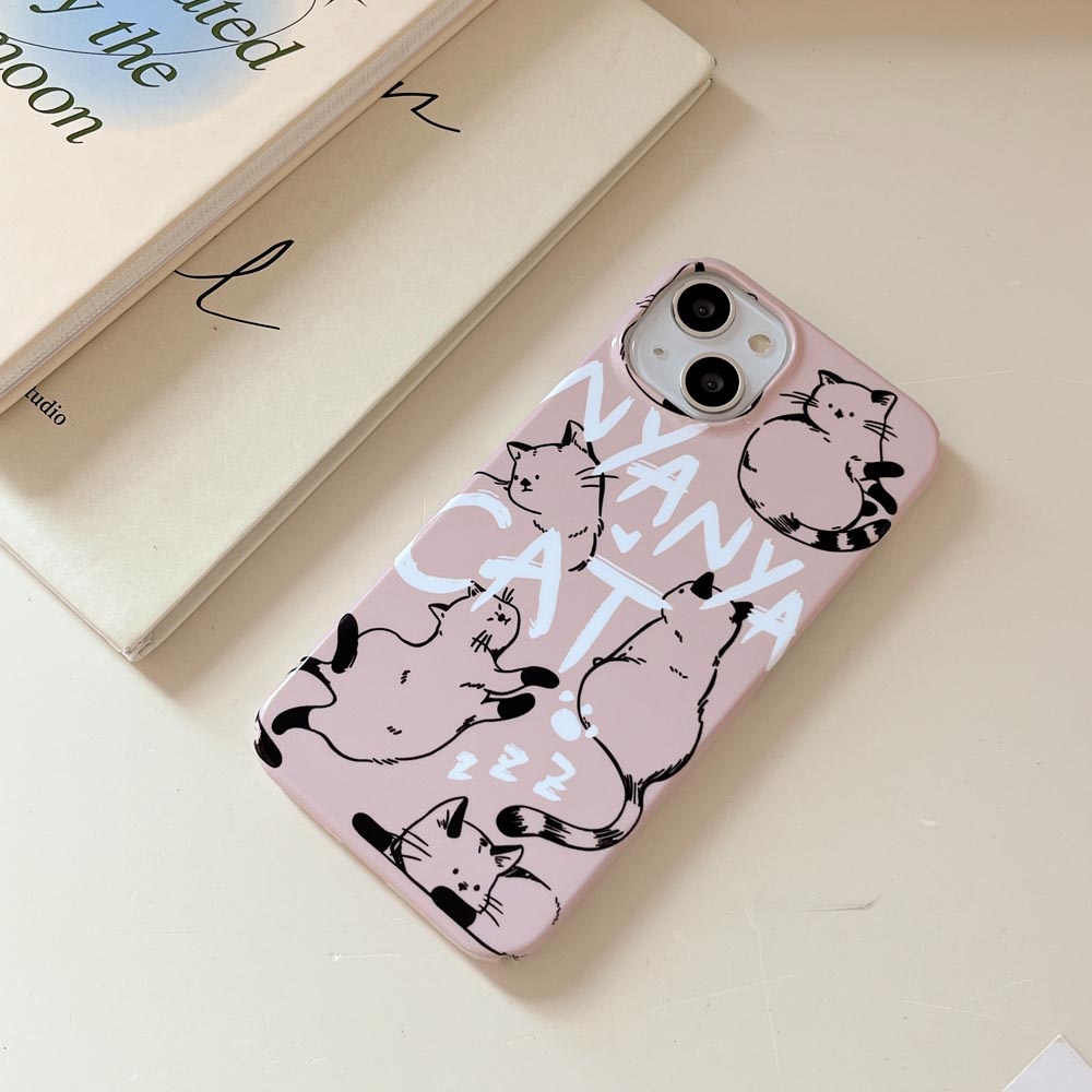 Ốp Điện Thoại Cứng Hình Mèo Cho iPhone X Xs Xr Xsmax 11 11ProMax 12 12Pro 12ProMax 13 13Pro 13ProMax 14 14Pro 14Plus 14ProMax