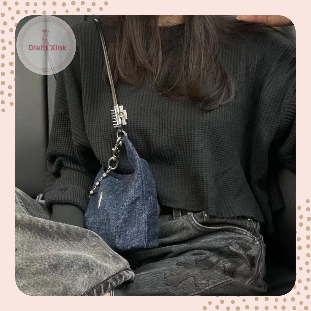Túi Đeo Chéo Mini Phong Cách Vintage TÚi Xách Nữ Vải Bò Đẹp Phong Cách Thời Trang Hàn Quốc Giá Rẻ Quà Tặng Đi Chơi Tết