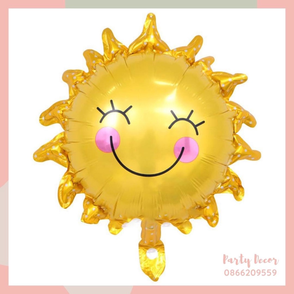 Bóng hình mặt trời, mặt trăng, mây trắng, cầu vồng trang trí sinh nhật, trang trí tiệc party decor