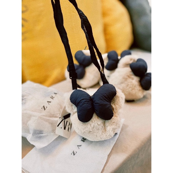 Túi đeo chéo mickey zara nơ bông cho bé gái , túi đeo thời trang cho bé