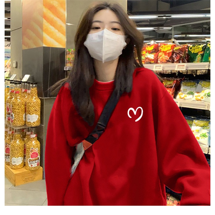 NRVP Áo nỉ thể thao tay dài dáng rộng in hình thỏ năm 2023 phong cách Trung Hàn dành cho nữ