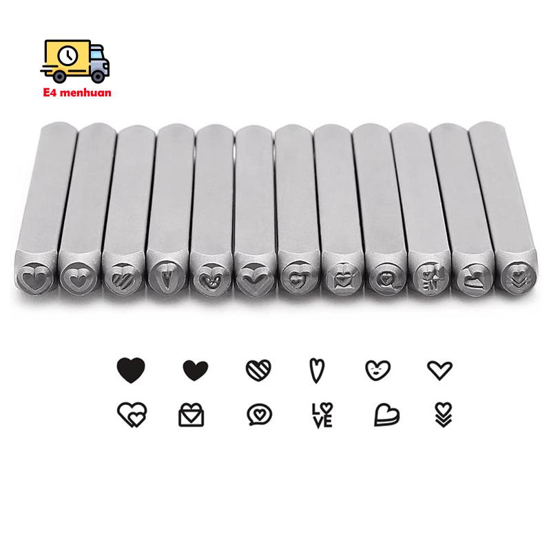 Bộ 12 Con Dấu Kim Loại 3mm (1 / 8 Inch)