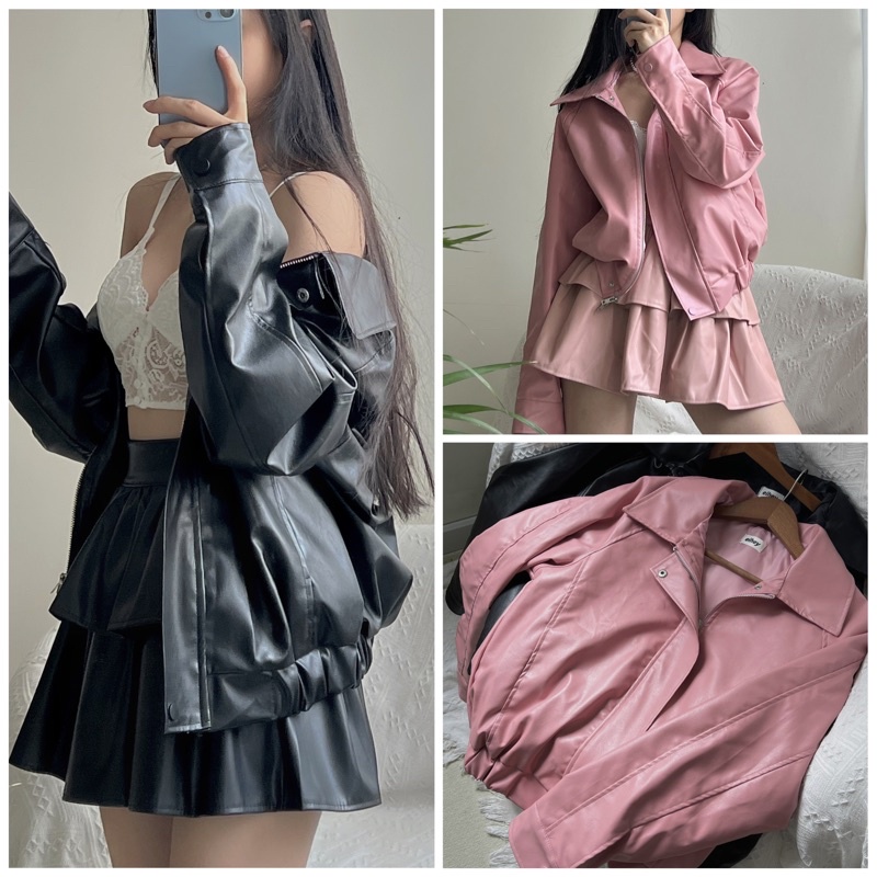 Áo khoác bomber da