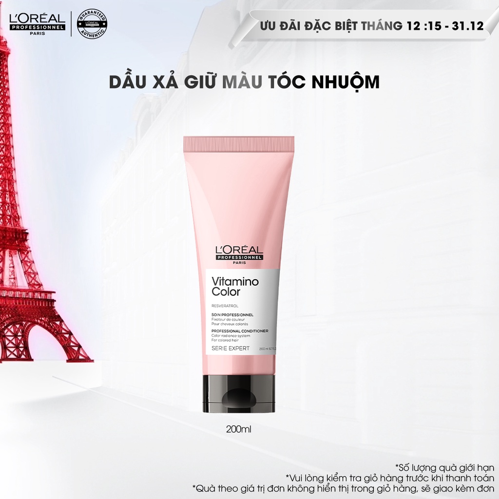 Dầu xả bền màu tóc nhuộm L'Oréal Professionnel Serie Expert Vitamino Color 200ml