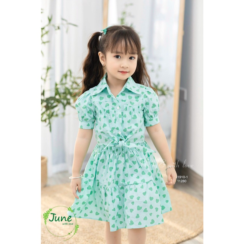 (12-40kg) Set váy tiểu thư với gam màu xanh ngọt ngào cực yêu cho bé gái