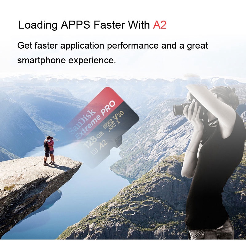 Sandisk Thẻ Nhớ micro sd Class 10 u3 a2 max.170mb / s 4k 512gb 256gb 128gb 64gb 32gb