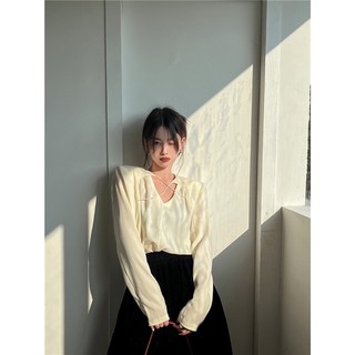 Áo sơ mi cách điệu cổ tim A85