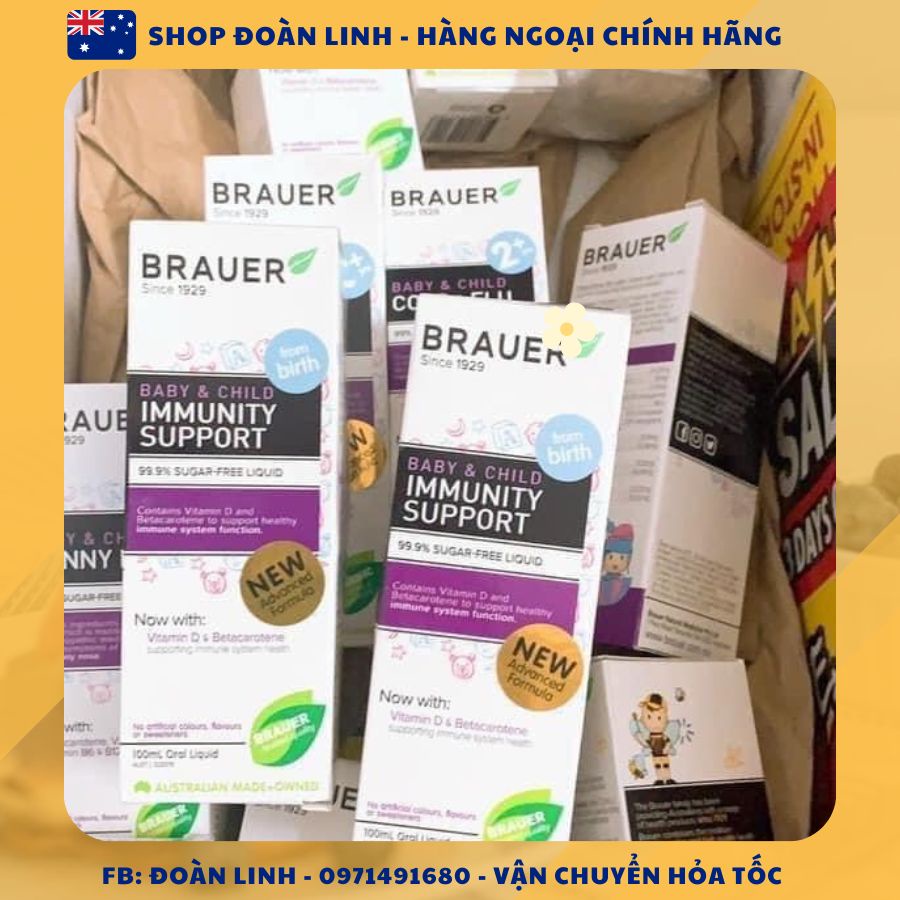 Tăng đề kháng Brauer Immunity Support , Hàng úc đi air, Siro BRAUER Baby & Child Immunity Support, Date 2024