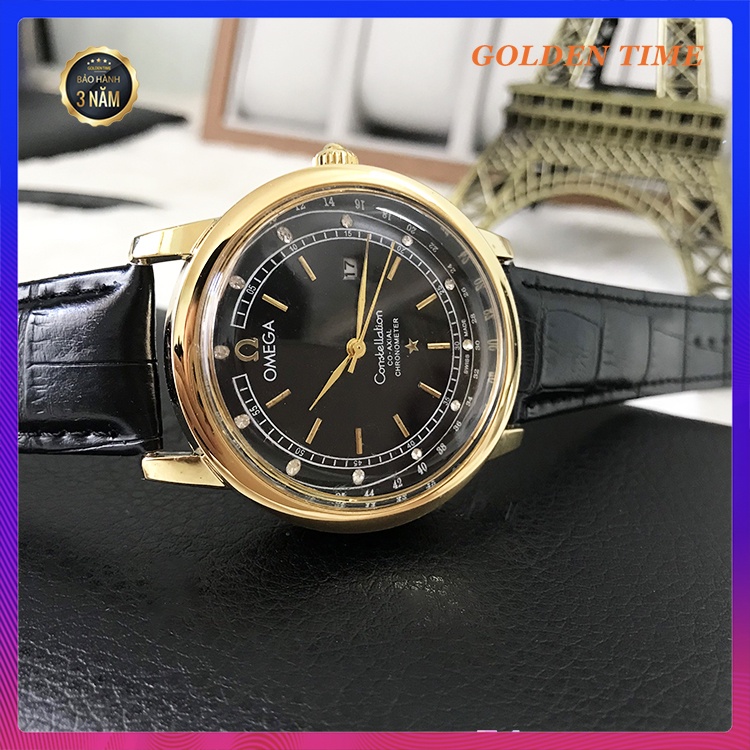 Đồng hồ Nam Omega, Đồng hồ OMG11 Dây da cao cấp, Mặt Sapphire chống xước, chống nước thẻ bảo hành 12 tháng