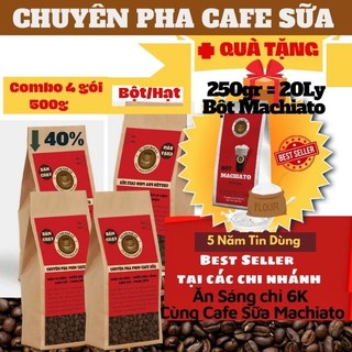 Chuyên pha cafe sữa,đậm vị truyền thống - cafe pha phin rang xay nguyên chát-combo 4 gói(500gr