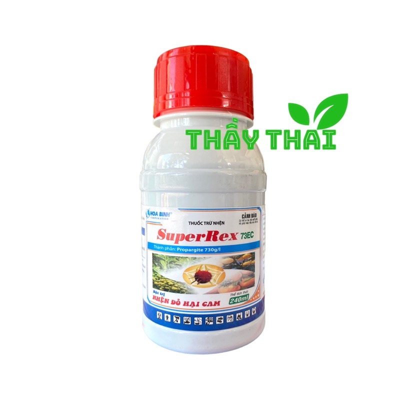 Super Rex 73EC hoà bình, 240ml, diệt sạch nhện đỏ, nhện non và trưởng thành