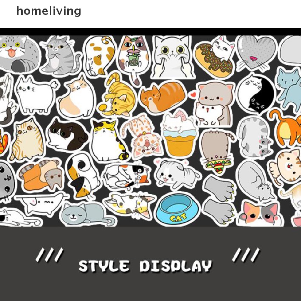 Túi 50 Miếng Dán Chống Thấm Nước Họa Tiết Hoạt Hình Dễ Thương Trang Trí Sổ Tay / Máy Tính