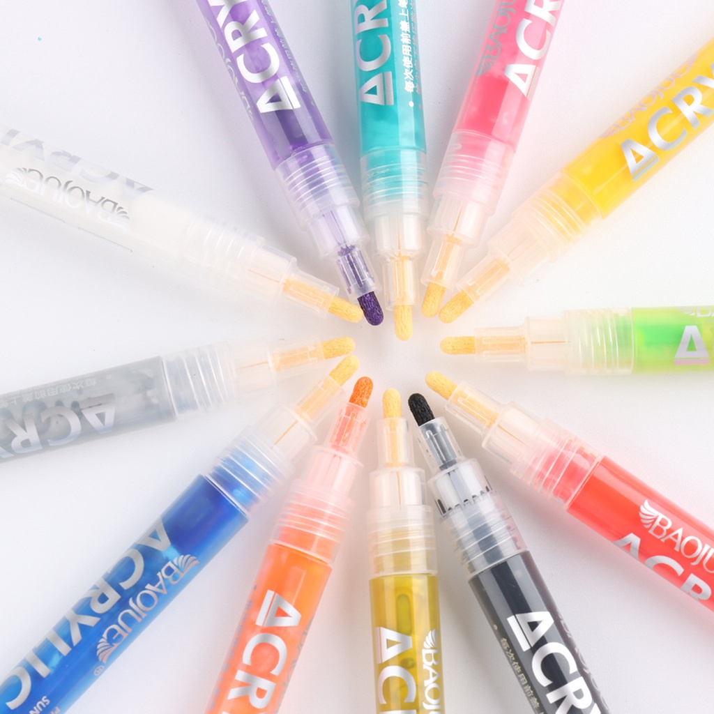 Set 12 Bút Vẽ Móng Nghệ Thuật Chống Nước Mượt Mà DIY 12 Màu Tùy Chọn