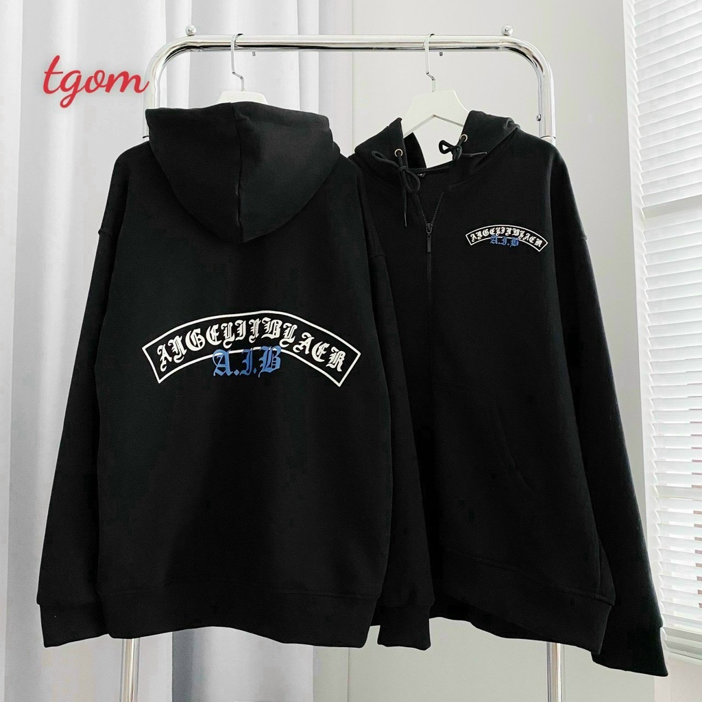 Áo khoác nỉ dây kéo in chữ AJB ulzzang unisex