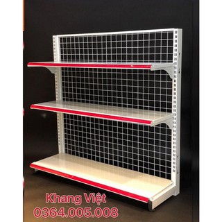 Kệ siêu thị áp tường cao cấp - dài 1.2m x cao 1.2m x 3 mâm