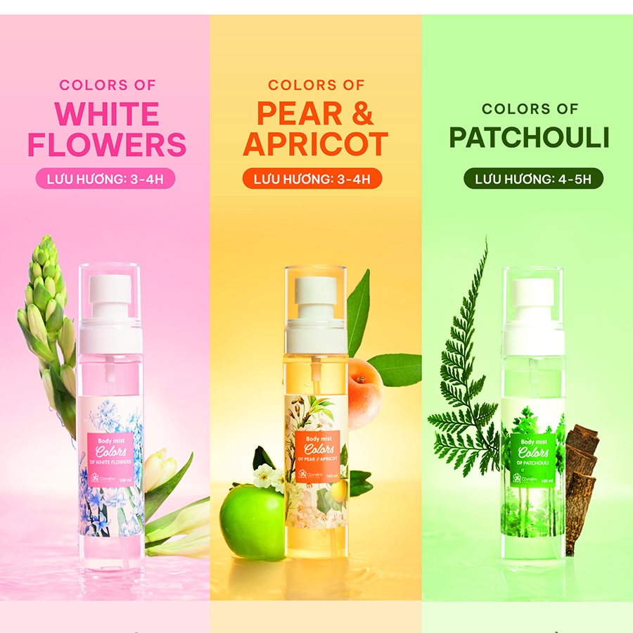 Body Mist Xịt Thơm Toàn Thân Quần Áo Nam Nữ Hương Nước Hoa Ngọt Ngào Thanh Mát Dịu Nhẹ Cỏ Mềm 100ml